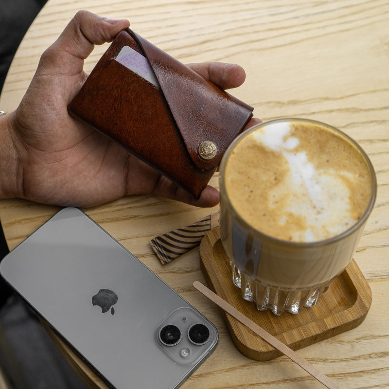 Portefeuille porte-cartes en cuir